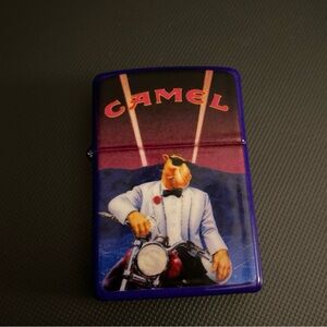 Vintage 1993 Zippo Lighter Joe Camel Cigarettes Tuxedo Motorcyle